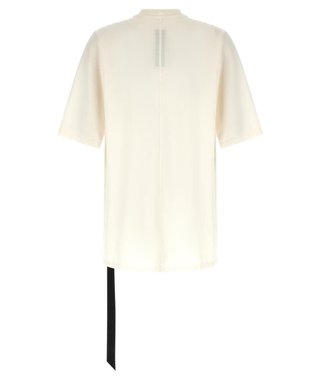 RICK OWENS DRKSHDW Бежевая хлопковая футболка, фото 2