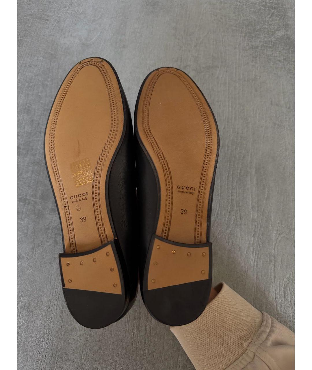 GUCCI Черные кожаные лоферы, фото 5