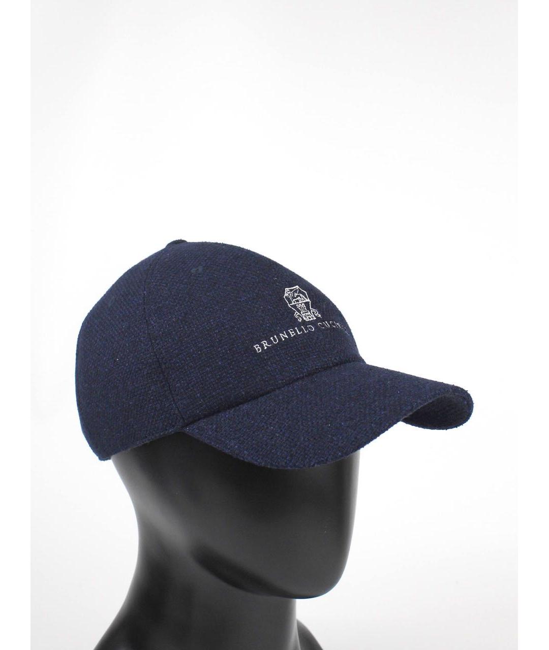 BRUNELLO CUCINELLI Темно-синяя хлопковая кепка/бейсболка, фото 2