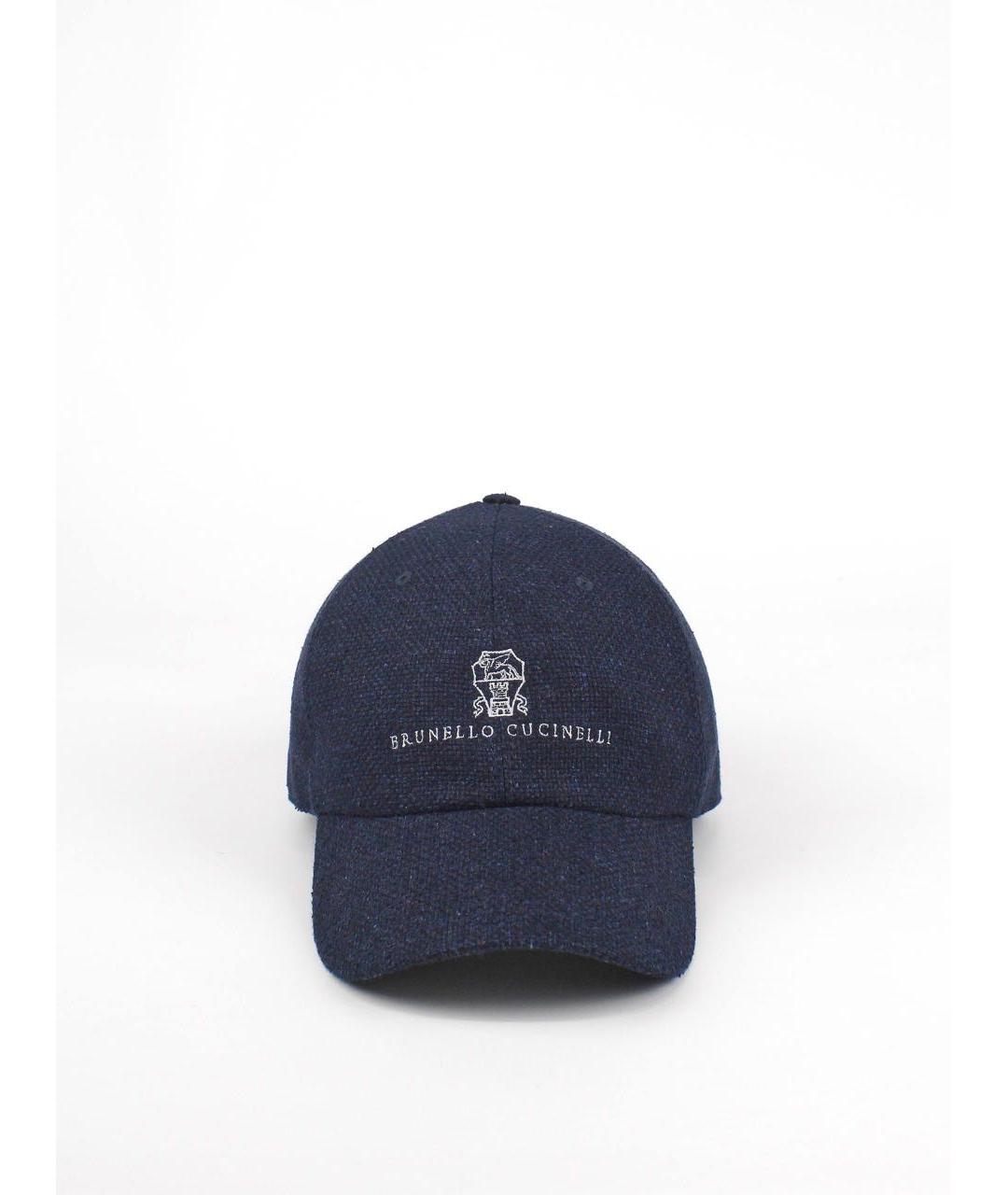 BRUNELLO CUCINELLI Темно-синяя хлопковая кепка/бейсболка, фото 1