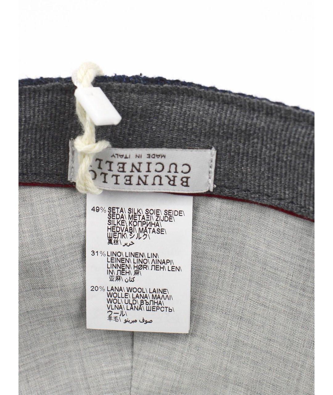 BRUNELLO CUCINELLI Темно-синяя хлопковая кепка/бейсболка, фото 8