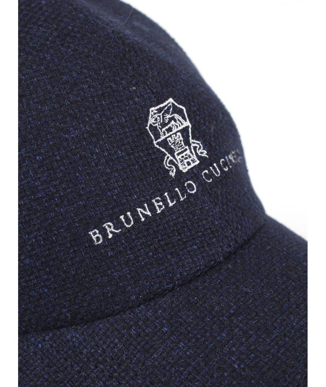 BRUNELLO CUCINELLI Темно-синяя хлопковая кепка/бейсболка, фото 4