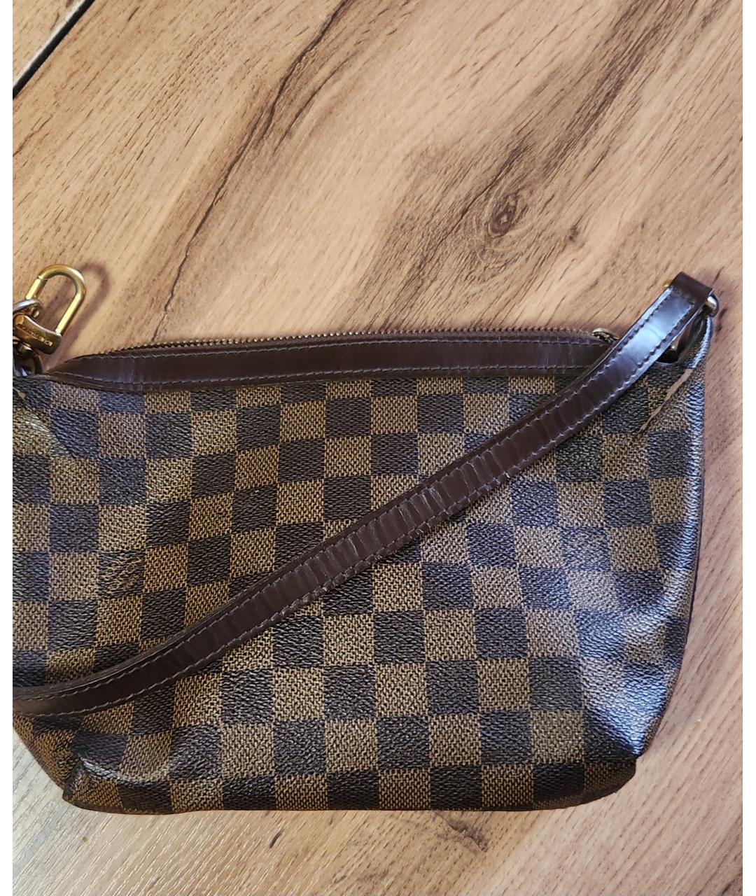 LOUIS VUITTON Коричневая кожаная сумка с короткими ручками, фото 3