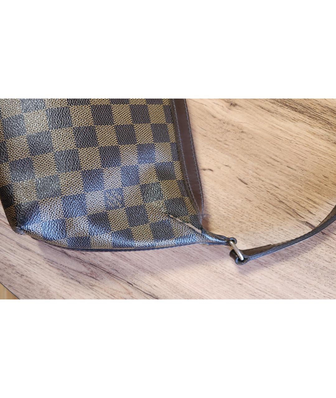 LOUIS VUITTON Коричневая кожаная сумка с короткими ручками, фото 6