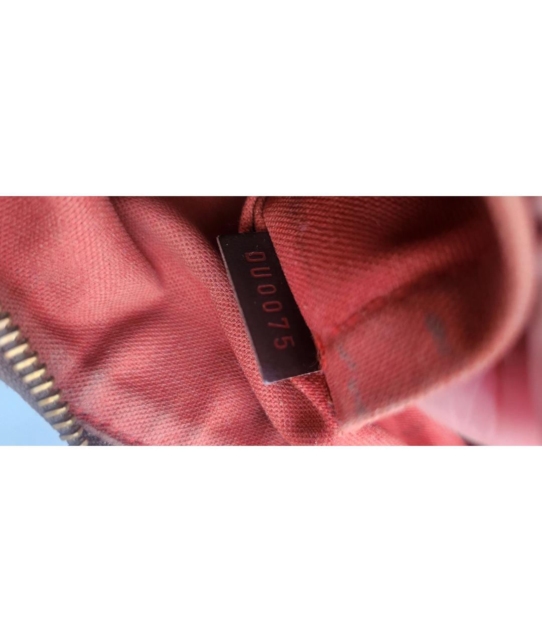 LOUIS VUITTON Коричневая кожаная сумка с короткими ручками, фото 5