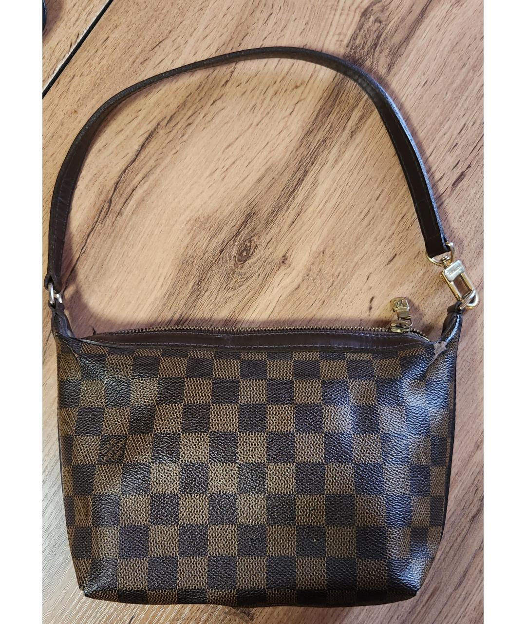 LOUIS VUITTON Коричневая кожаная сумка с короткими ручками, фото 10