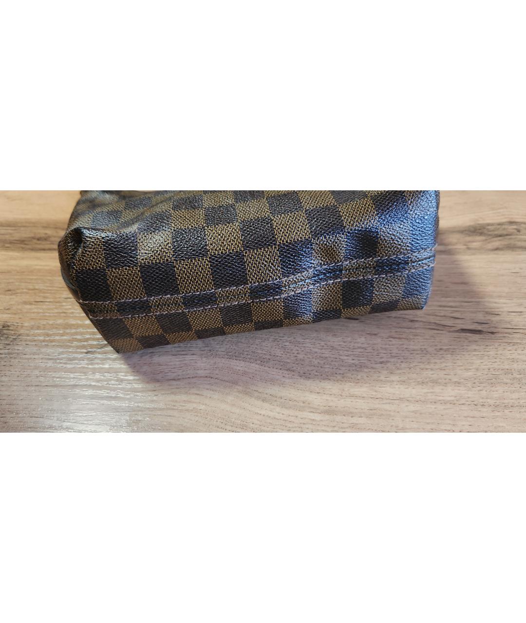 LOUIS VUITTON Коричневая кожаная сумка с короткими ручками, фото 8