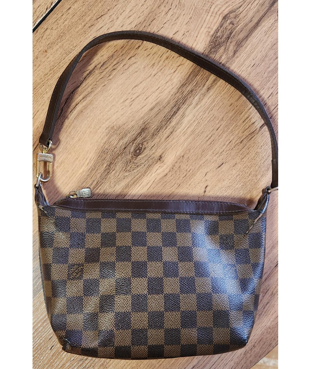 LOUIS VUITTON Коричневая кожаная сумка с короткими ручками, фото 2