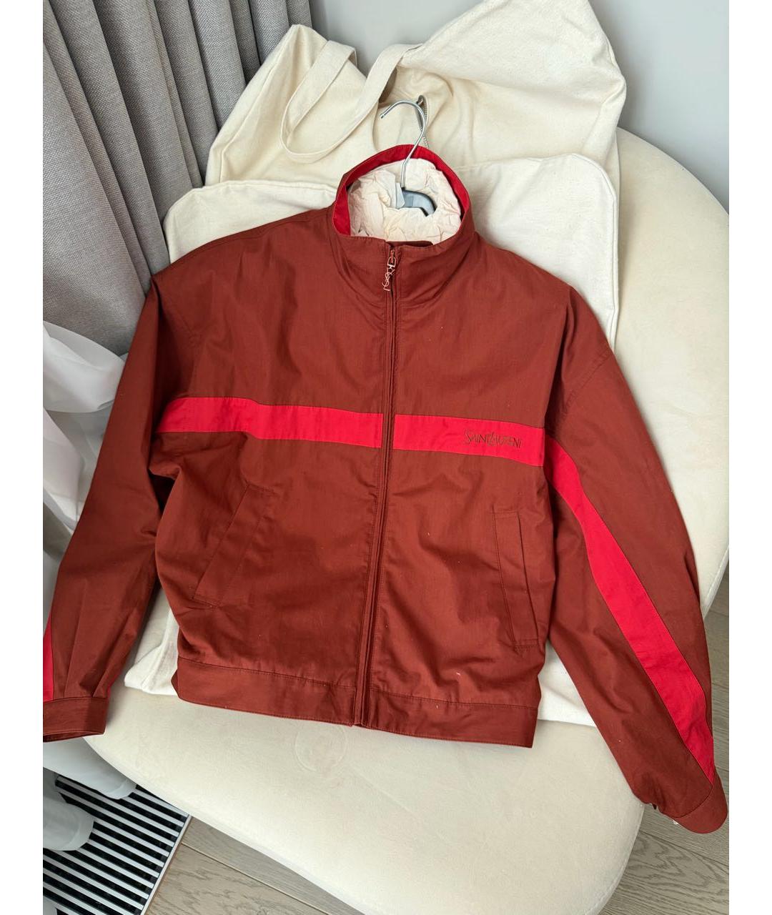 SAINT LAURENT Красная хлопковая куртка, фото 4