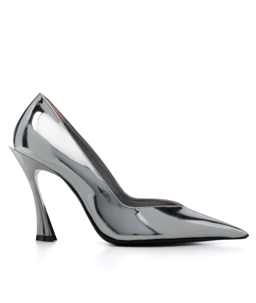 MUGLER Серебряные кожаные туфли, фото 7