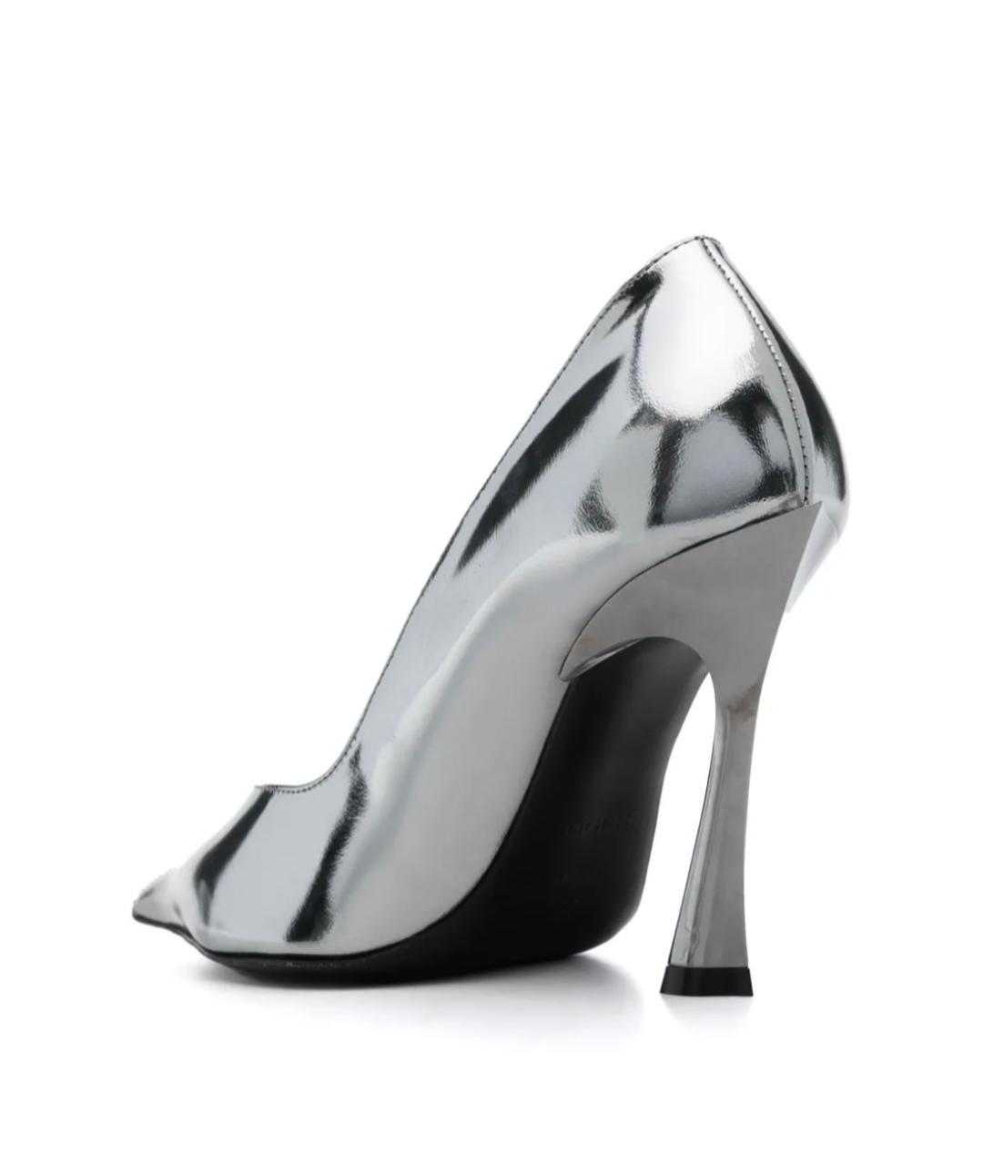 MUGLER Серебряные кожаные туфли, фото 4