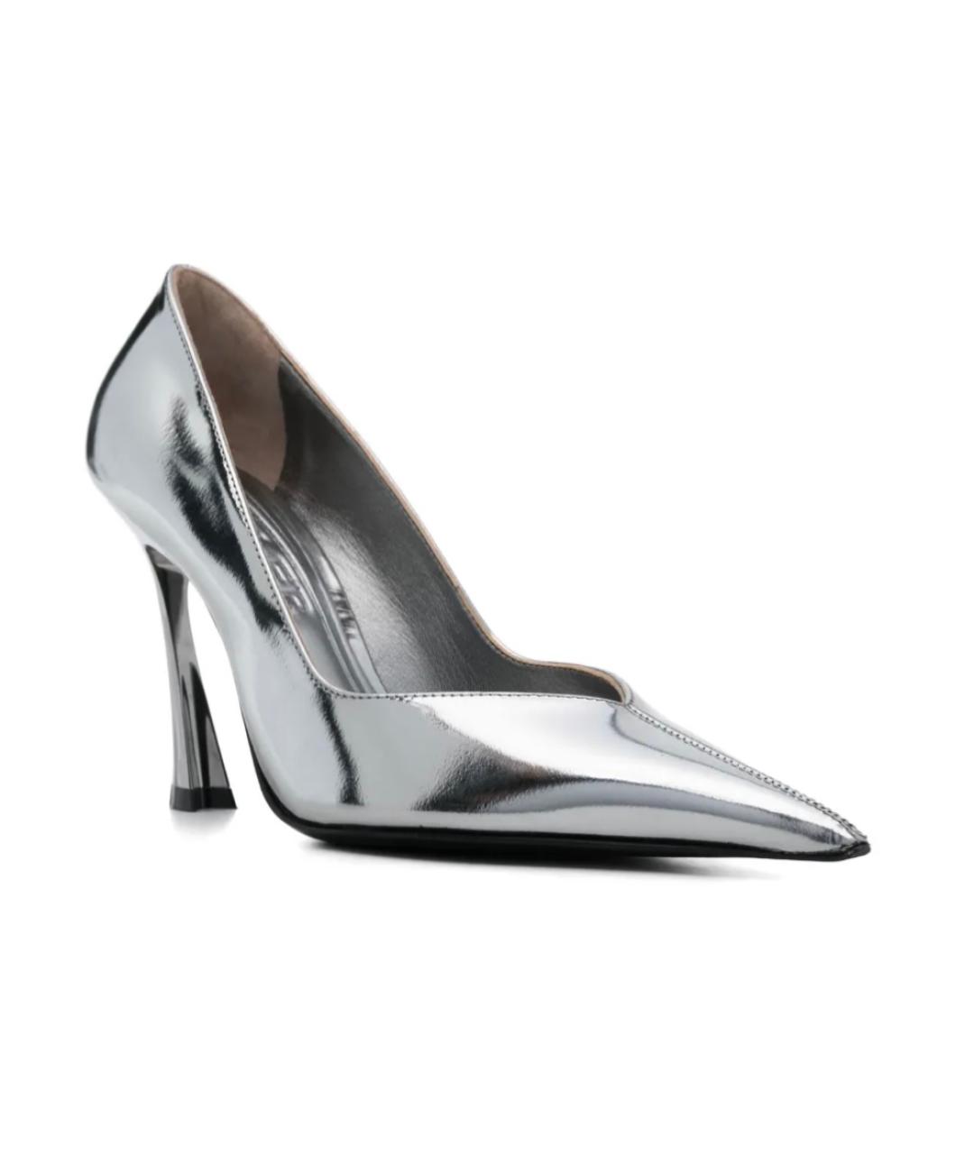 MUGLER Серебряные кожаные туфли, фото 2