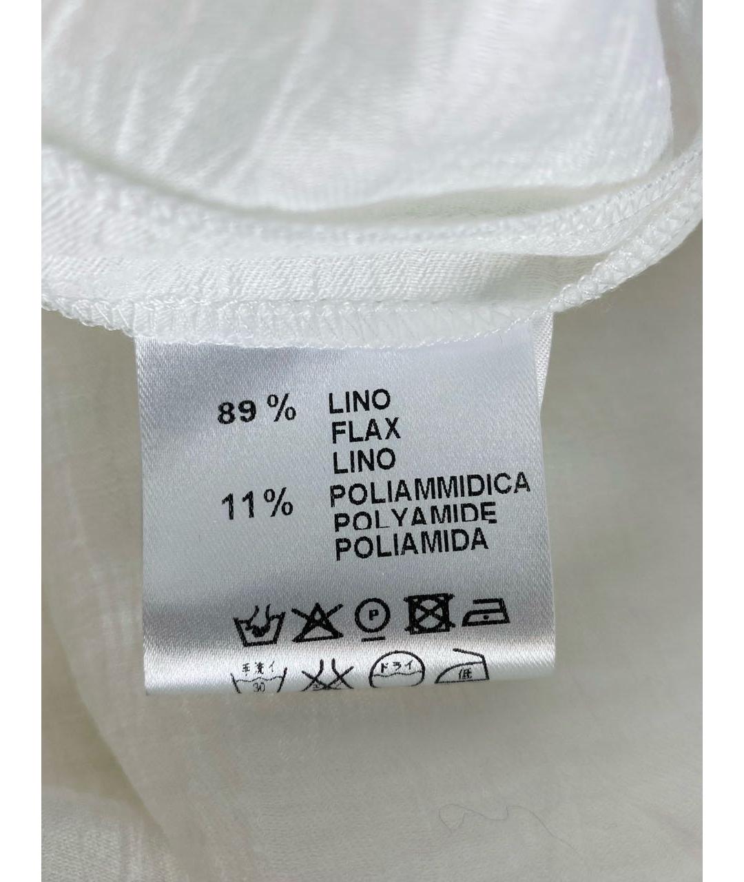 LIVIANA CONTI Белая льняная юбка миди, фото 4