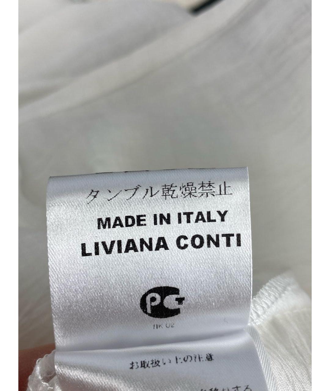 LIVIANA CONTI Белая льняная юбка миди, фото 7