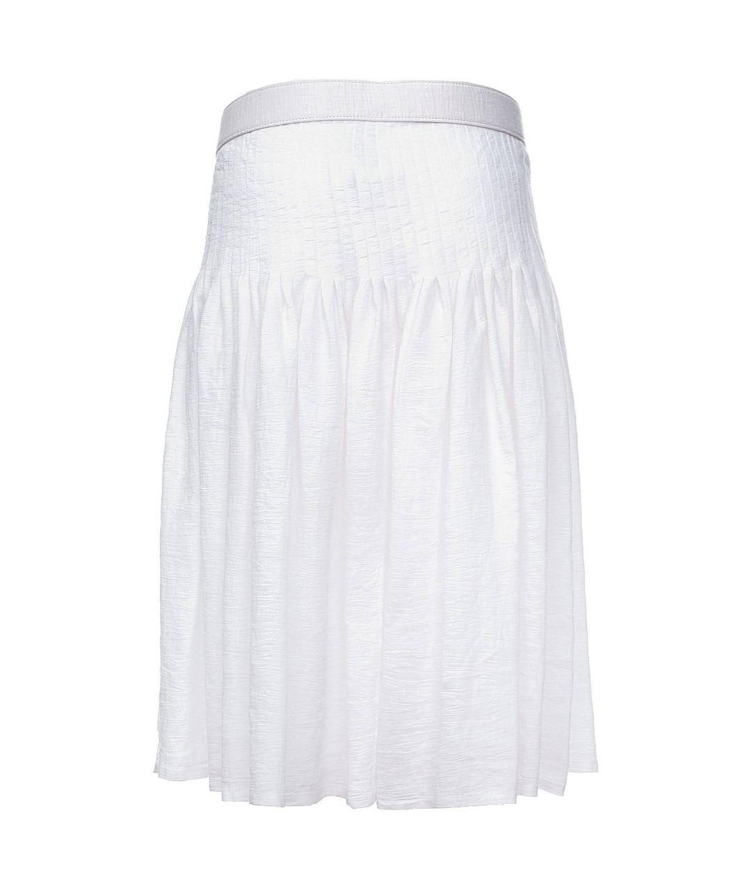 LIVIANA CONTI Белая льняная юбка миди, фото 2