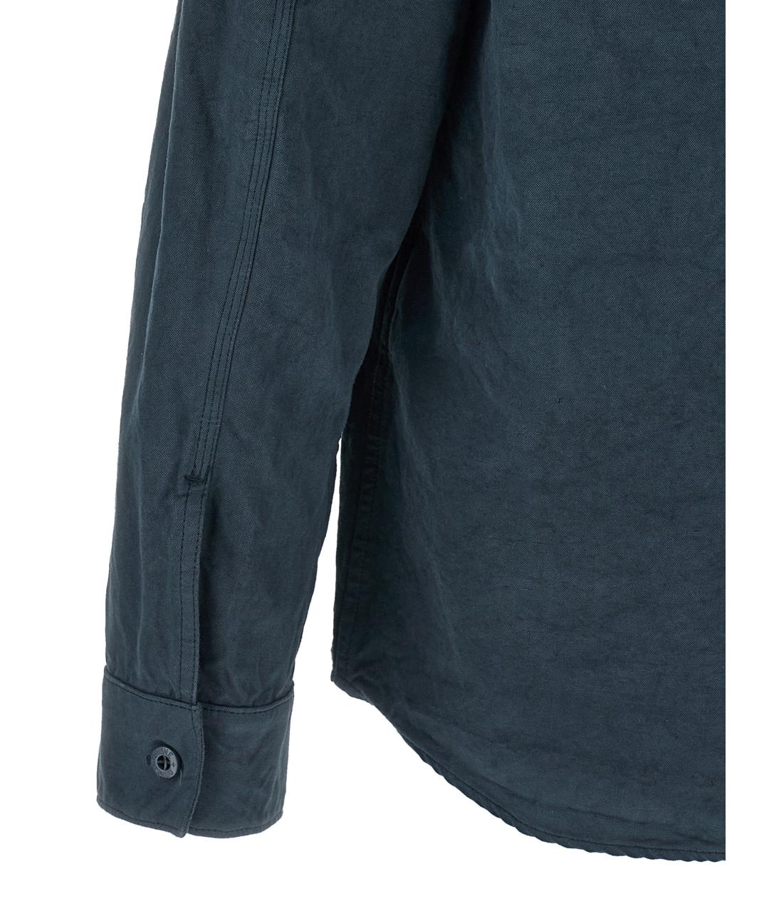 STONE ISLAND Синяя хлопковая кэжуал рубашка, фото 4