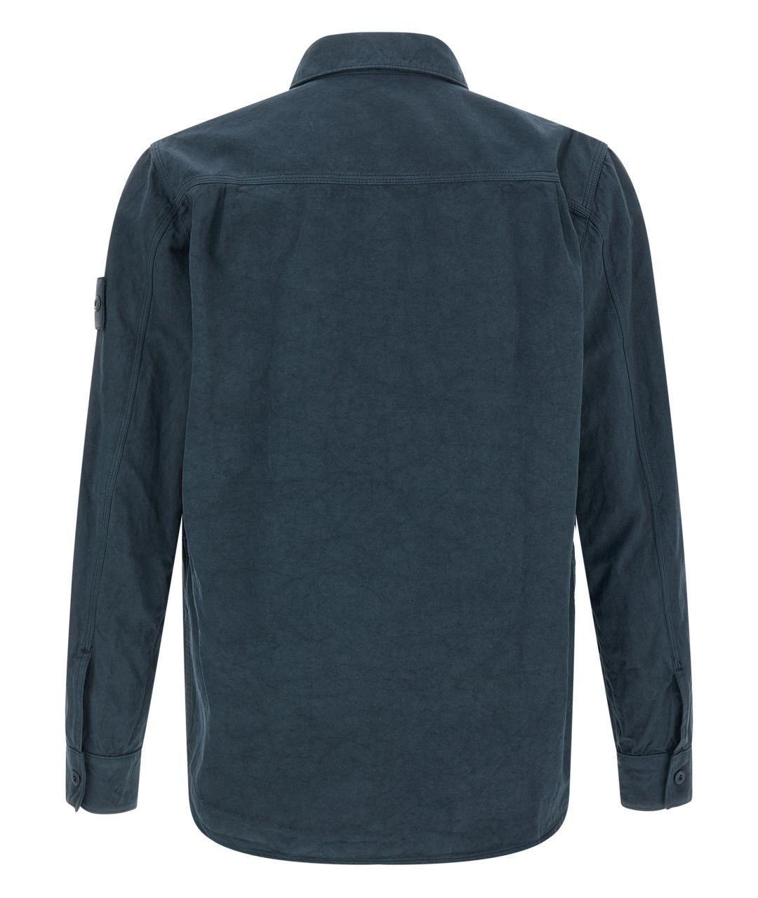 STONE ISLAND Синяя хлопковая кэжуал рубашка, фото 2