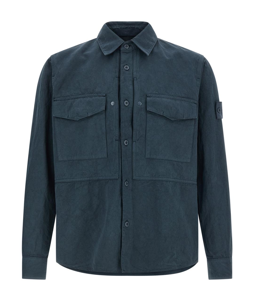 STONE ISLAND Синяя хлопковая кэжуал рубашка, фото 1