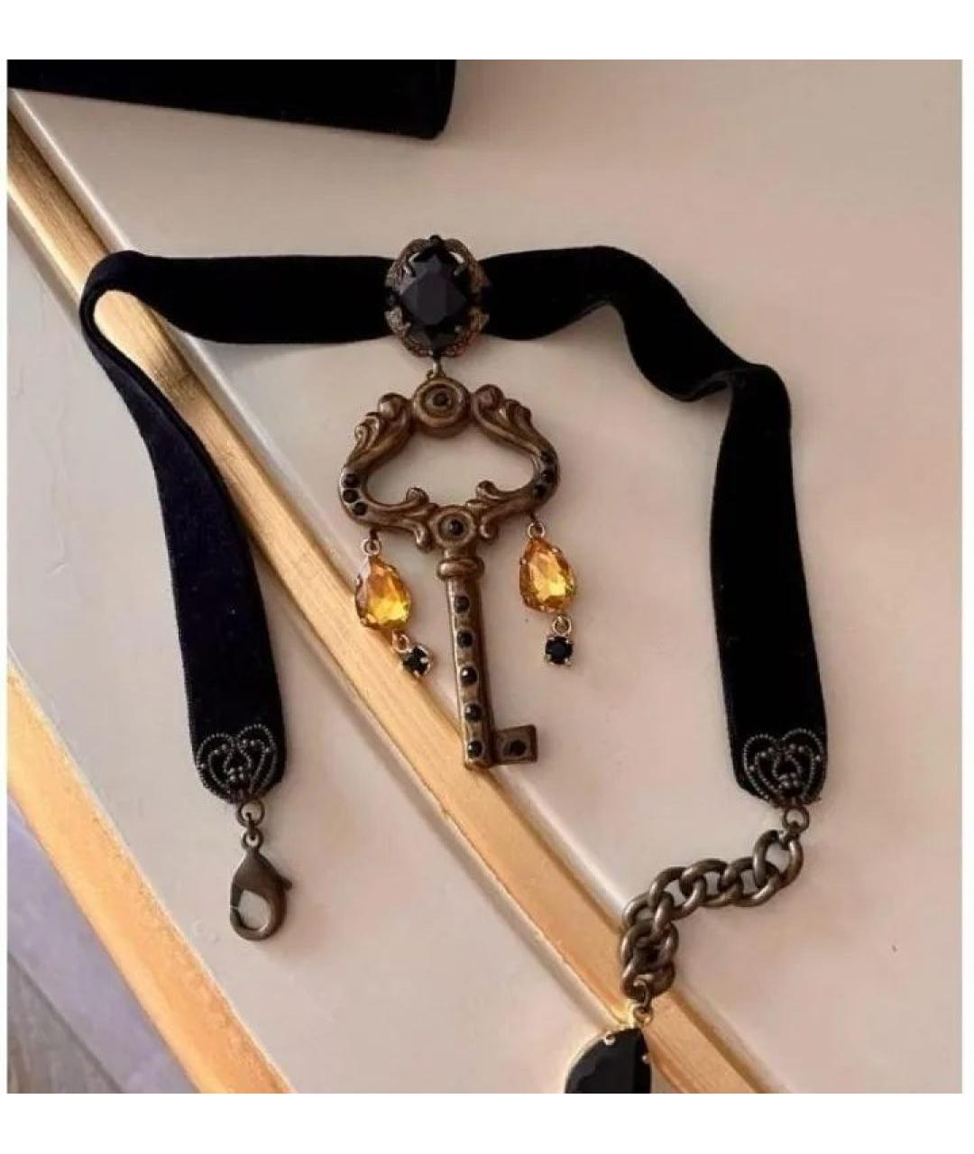 DOLCE&GABBANA Черный металлический чокер, фото 4