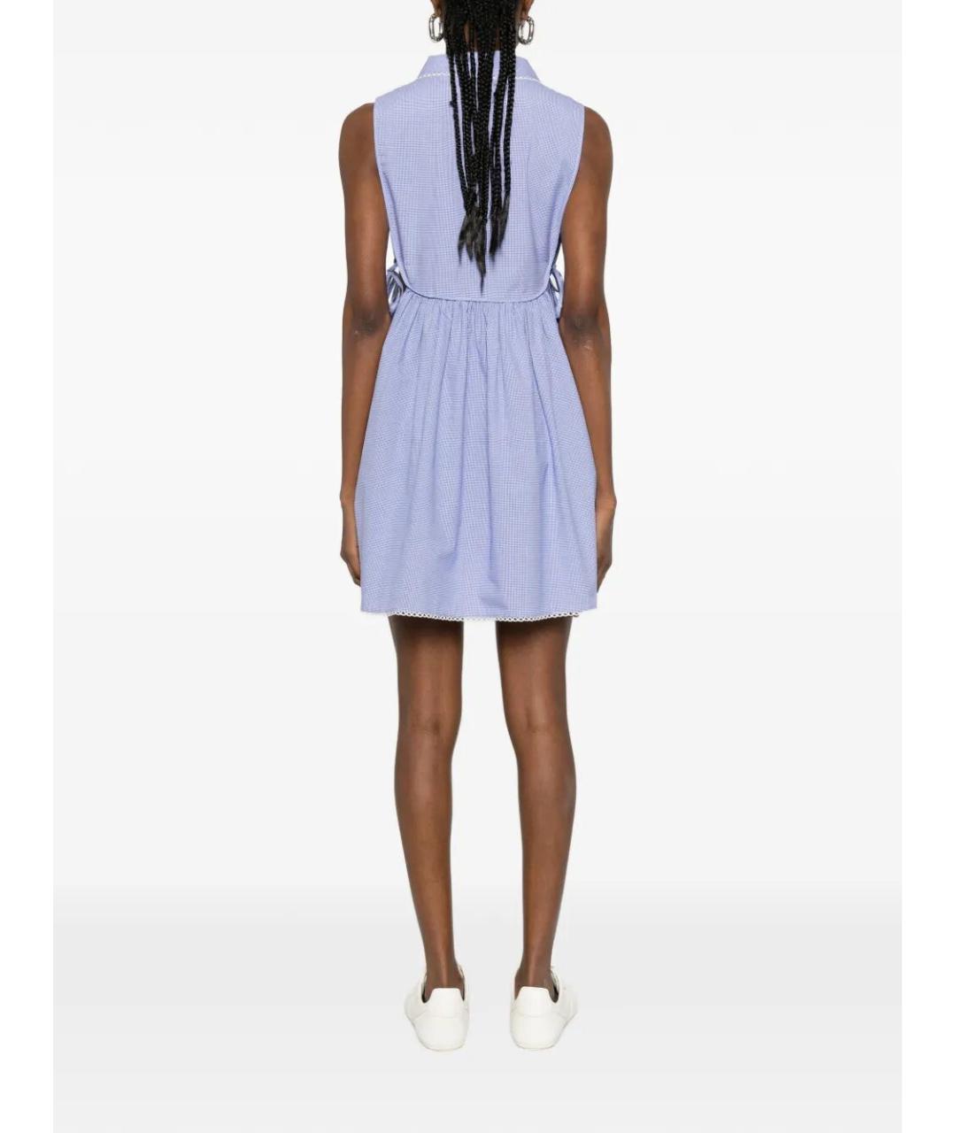 MIU MIU Голубое хлопковое повседневное платье, фото 3