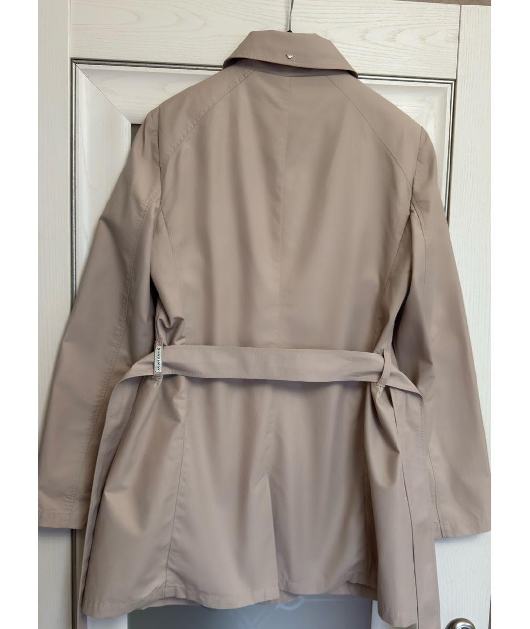 ARMANI JEANS Бежевый полиамидовый тренч/плащ, фото 4