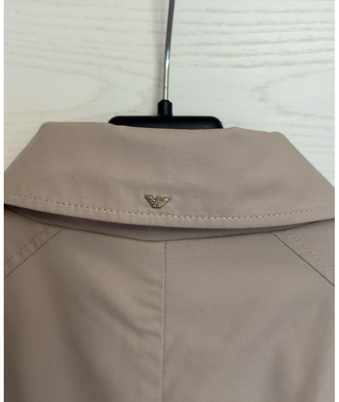 ARMANI JEANS Бежевый полиамидовый тренч/плащ, фото 6