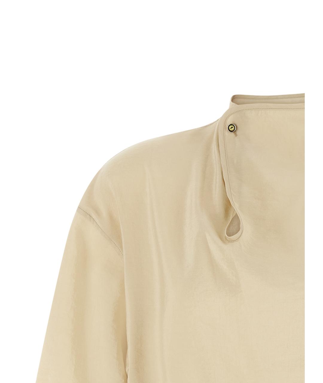 LEMAIRE Бежевая шелковая блузы, фото 3