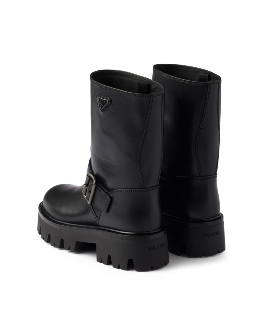 PRADA Черные кожаные полусапоги, фото 2