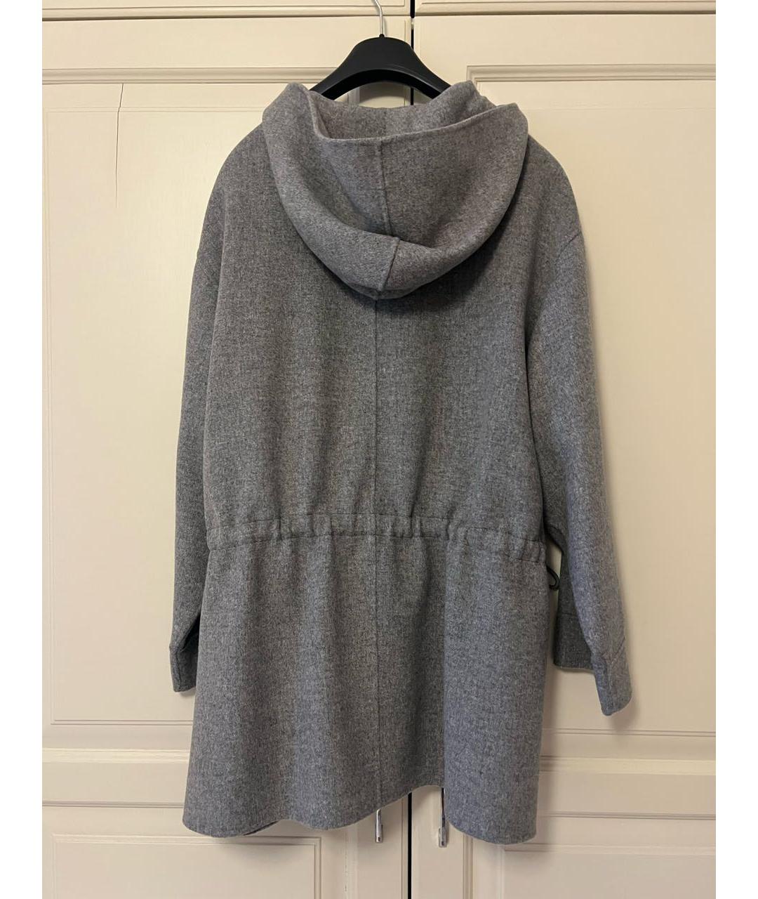 WEEKEND MAX MARA Серое шерстяное пальто, фото 3