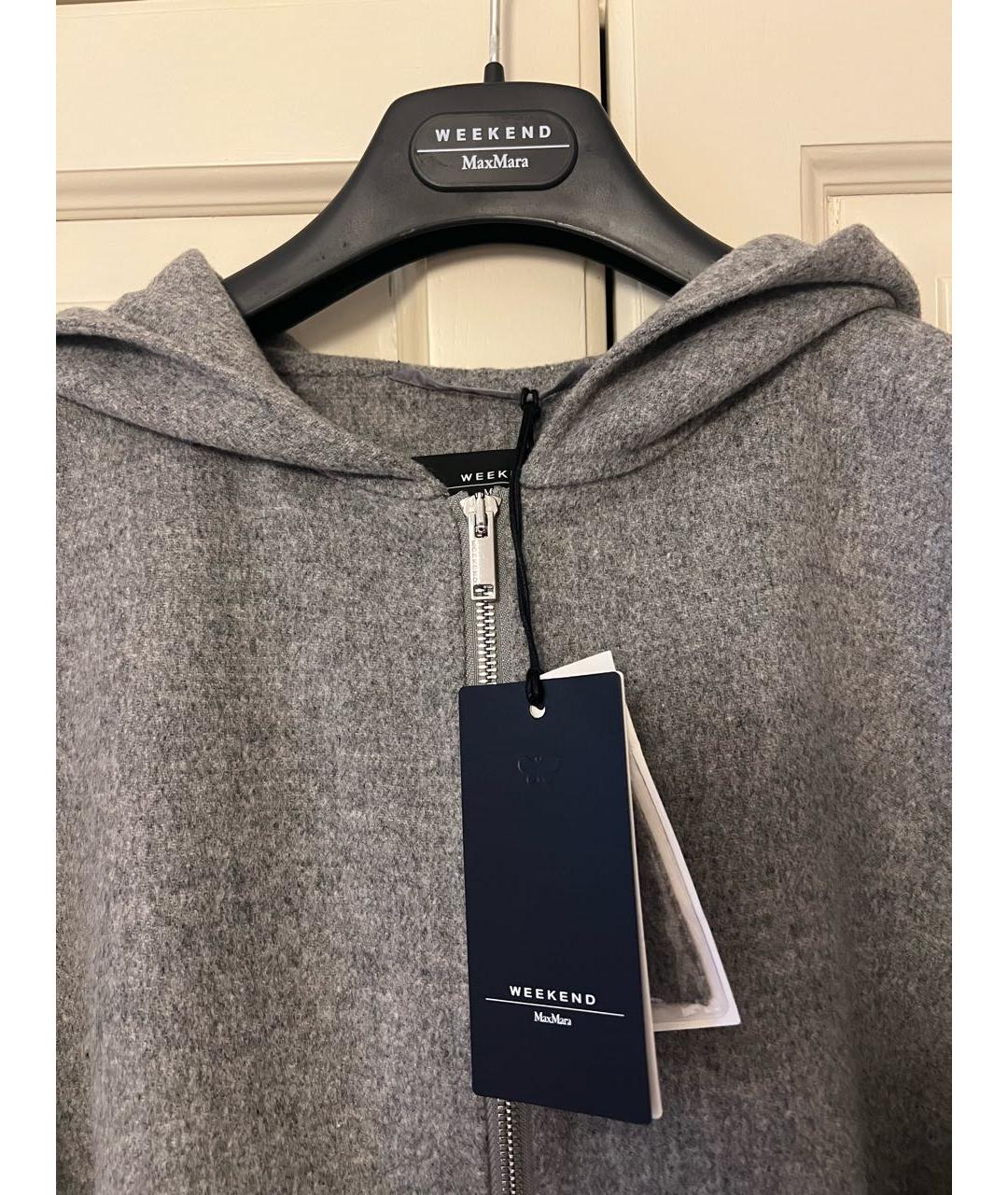 WEEKEND MAX MARA Серое шерстяное пальто, фото 5