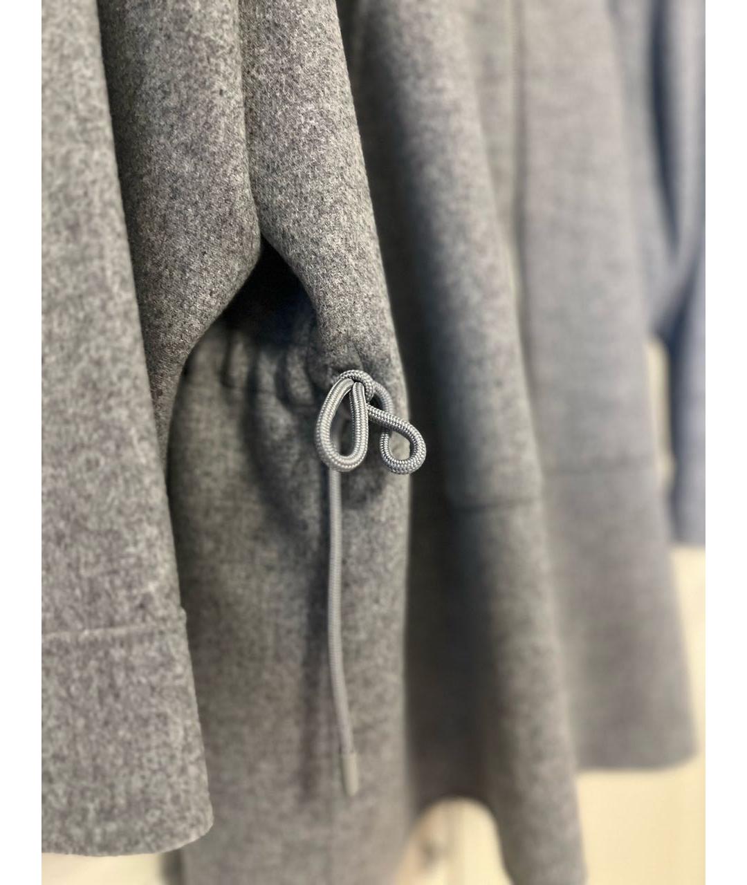 WEEKEND MAX MARA Серое шерстяное пальто, фото 4