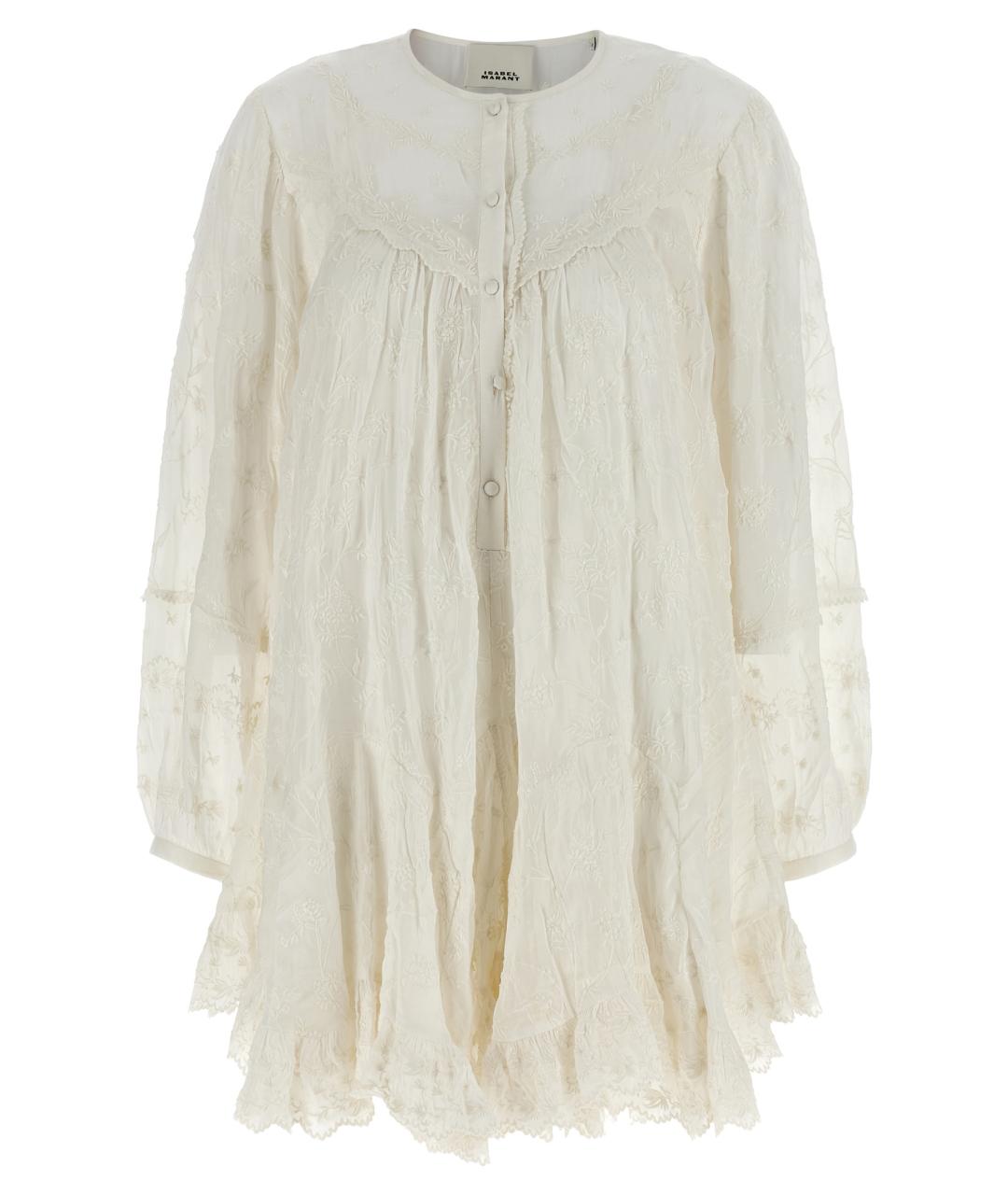 ISABEL MARANT Белое хлопковое коктейльное платье, фото 1