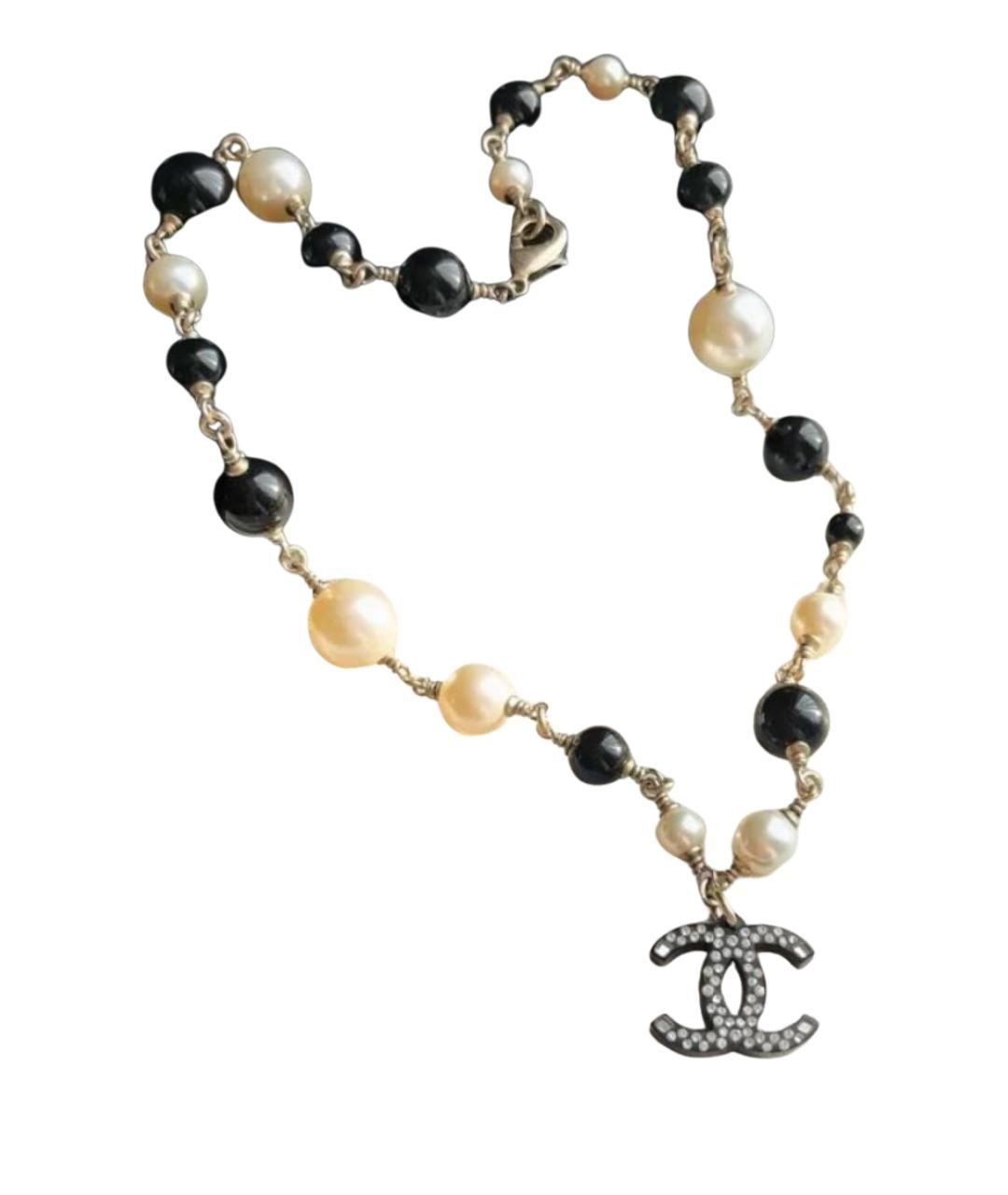 CHANEL Черное металлическое колье, фото 1