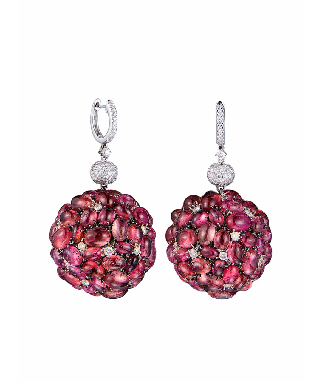 JACOB&CO Бордовые серьги из белого золота, фото 1