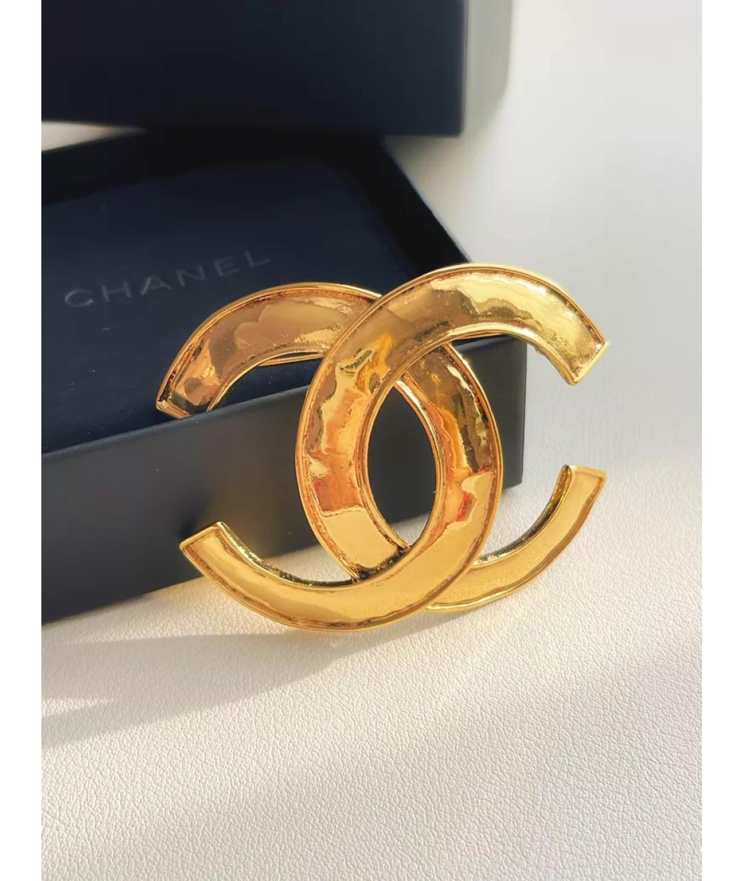 CHANEL Золотая металлическая булавка / брошь, фото 2