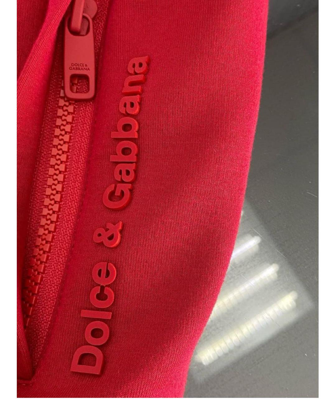 DOLCE&GABBANA Красные хлопко-эластановые повседневные брюки, фото 6