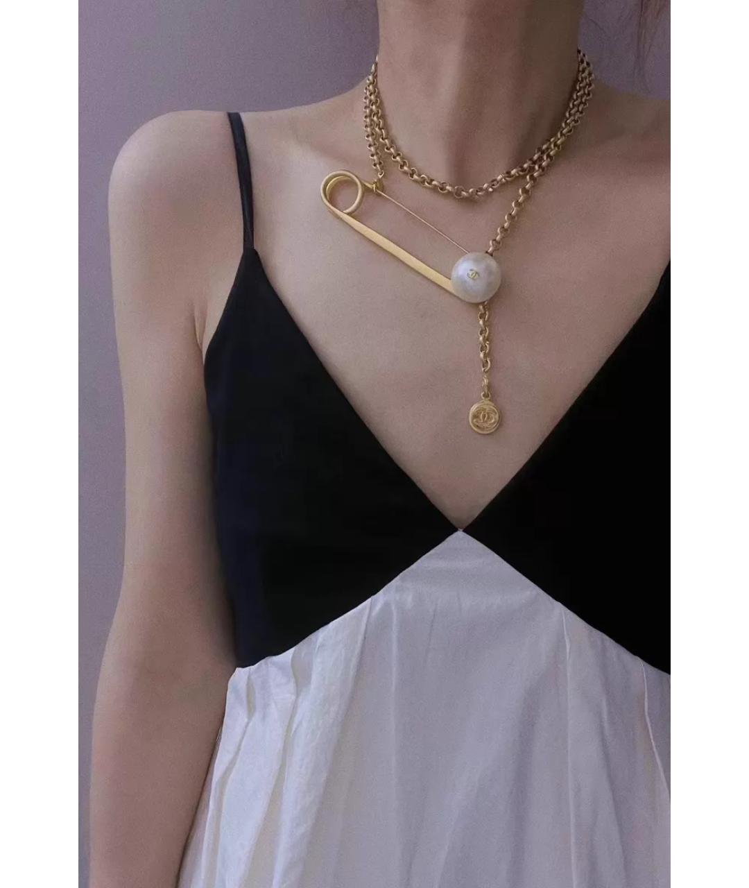 CHANEL Золотая металлическая булавка / брошь, фото 3