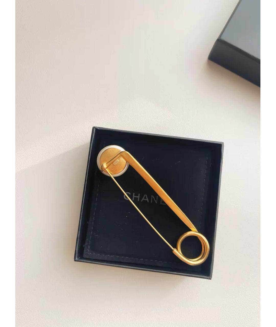 CHANEL Золотая металлическая булавка / брошь, фото 2