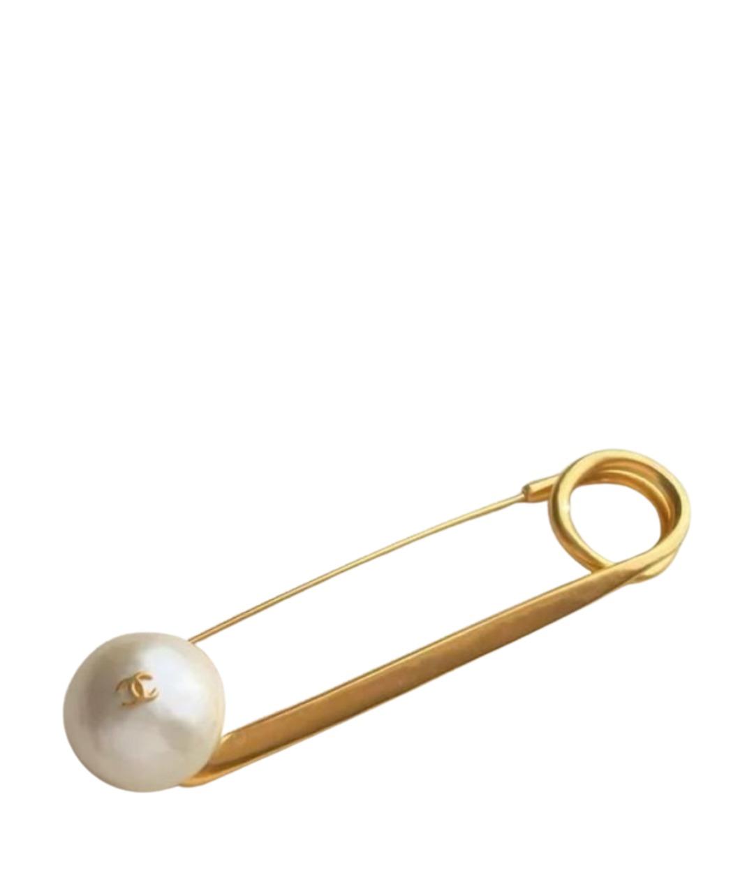 CHANEL Золотая металлическая булавка / брошь, фото 1