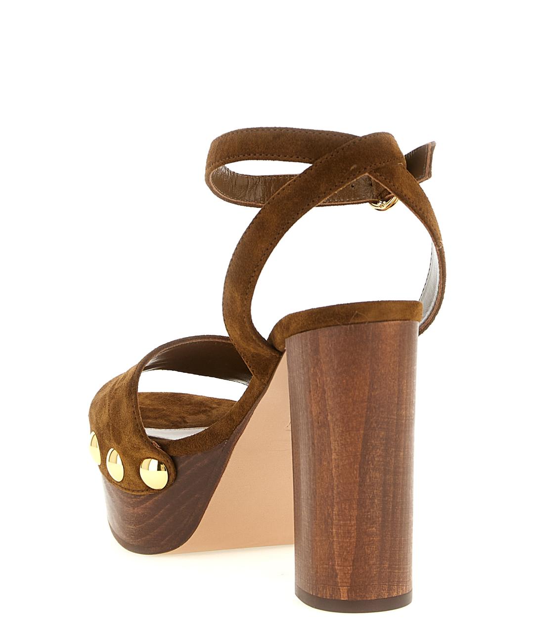 GIANVITO ROSSI Коричневые кожаные босоножки, фото 3