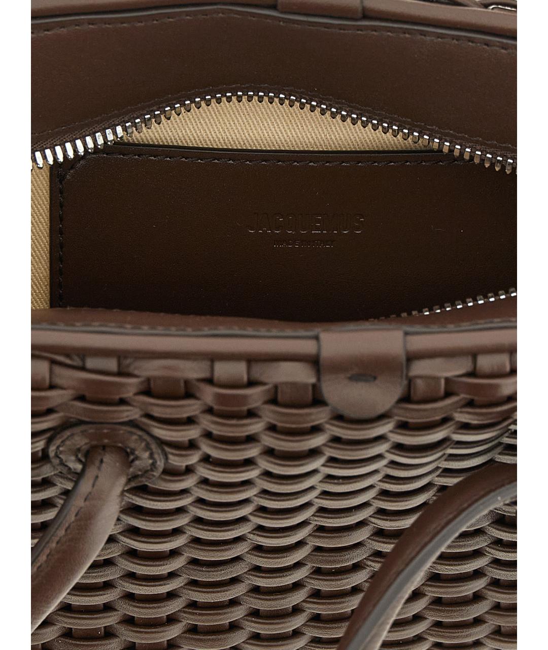 JACQUEMUS Коричневая кожаная сумка тоут, фото 4