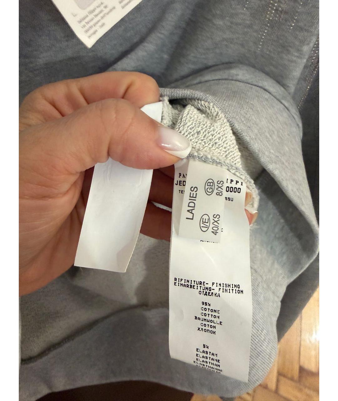 FABIANA FILIPPI Серый хлопко-эластановый джемпер / свитер, фото 3
