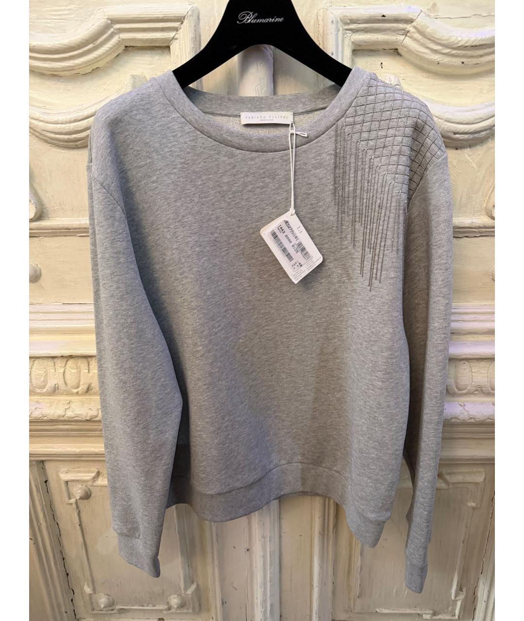 FABIANA FILIPPI Серый хлопко-эластановый джемпер / свитер, фото 7