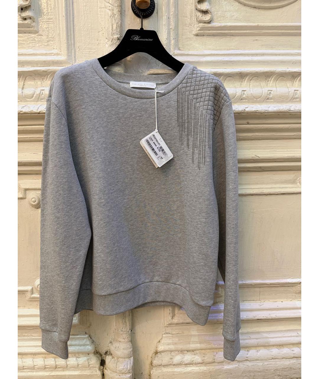 FABIANA FILIPPI Серый хлопко-эластановый джемпер / свитер, фото 2