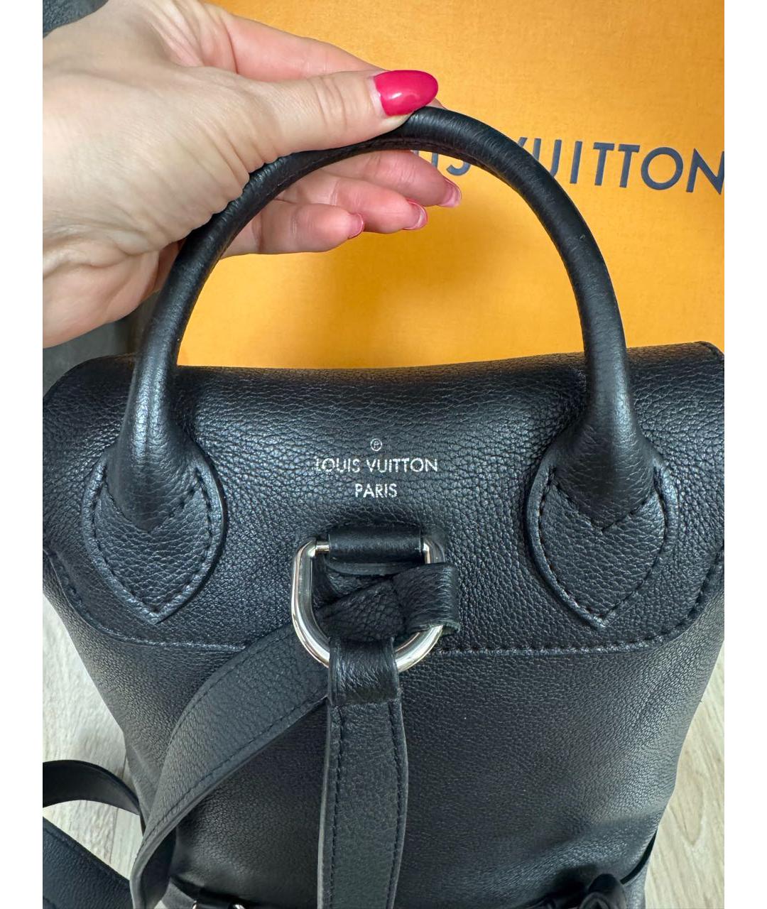 LOUIS VUITTON Черный кожаный рюкзак, фото 5