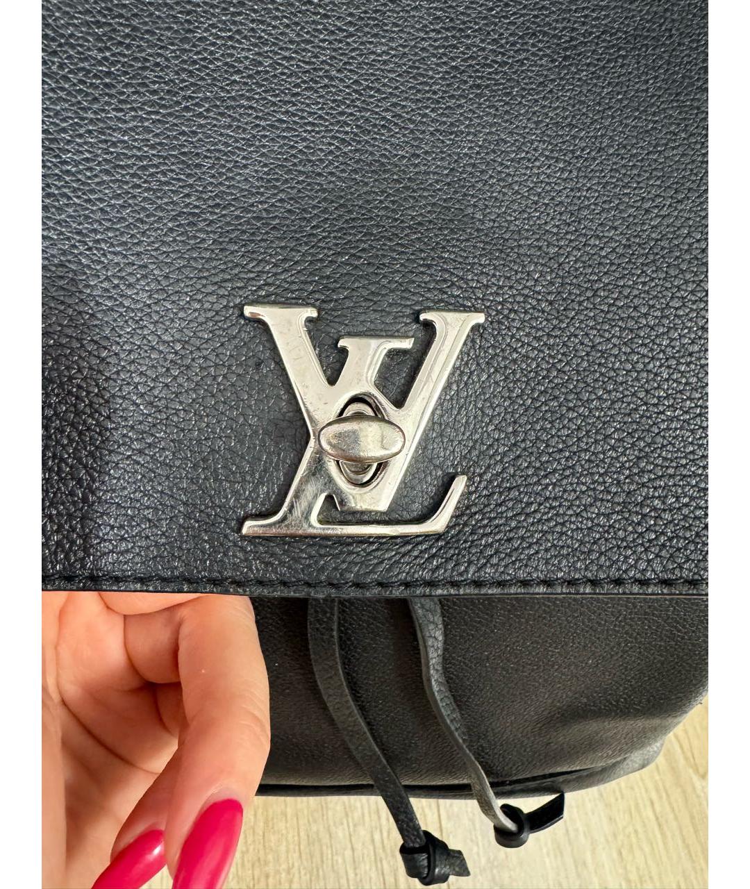 LOUIS VUITTON Черный кожаный рюкзак, фото 4