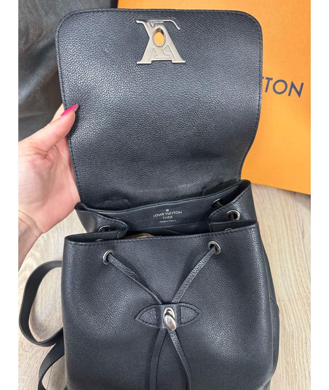 LOUIS VUITTON Черный кожаный рюкзак, фото 7