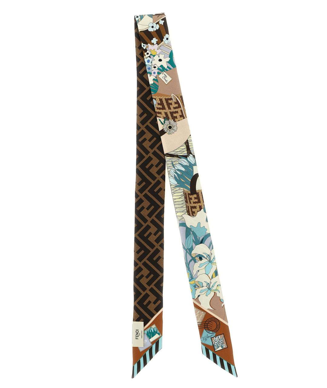 FENDI Мульти шелковый шарф, фото 1