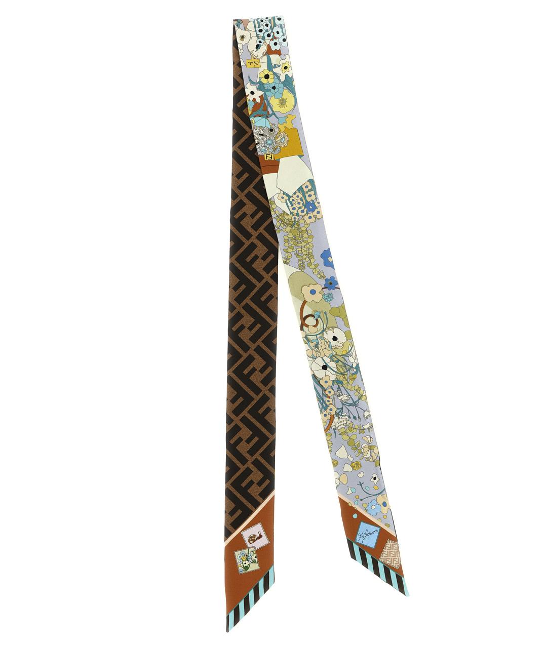 FENDI Мульти шелковый шарф, фото 2