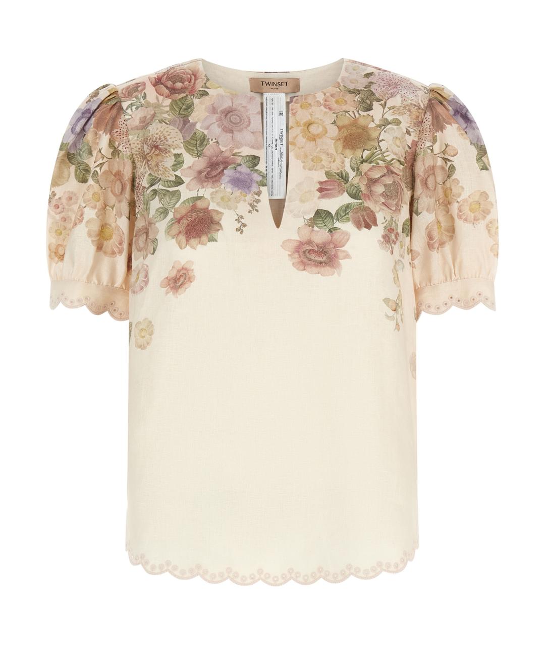 TWIN-SET Мульти льняная блузы, фото 1
